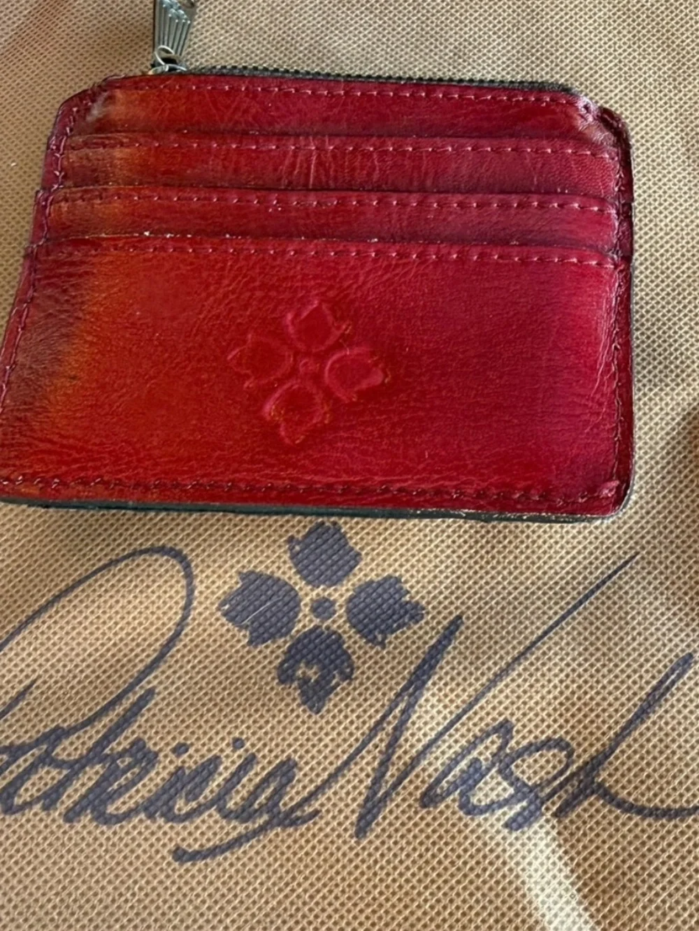 Patricia Nash Chauny Satchel Crossbody Ruby Red Tooled Wallet Dust Bag Set NEW
